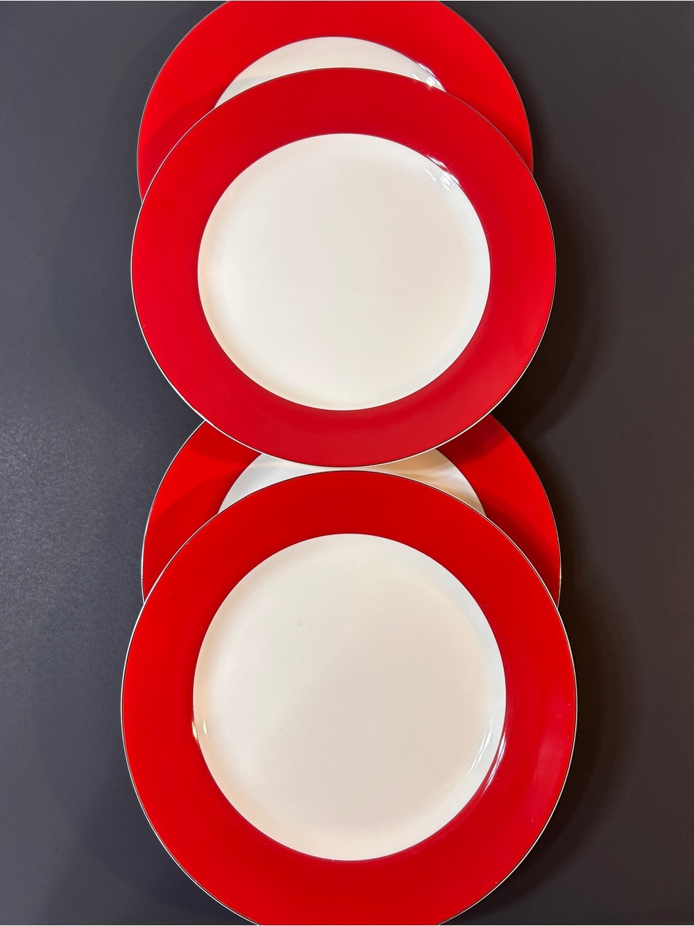 Lenox Kate Spade Rutherford Circle Red Dinner Plates 11 1/4” - Set of 4